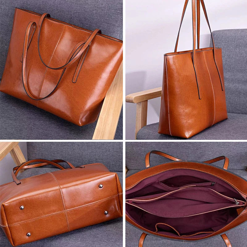 Sac Cabas Cuir Femme Solveig