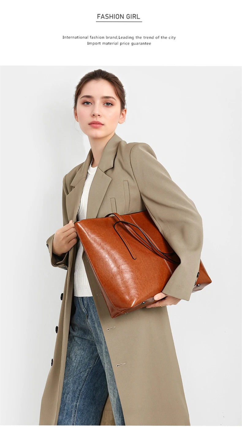 Sac Cabas Cuir Femme Solveig