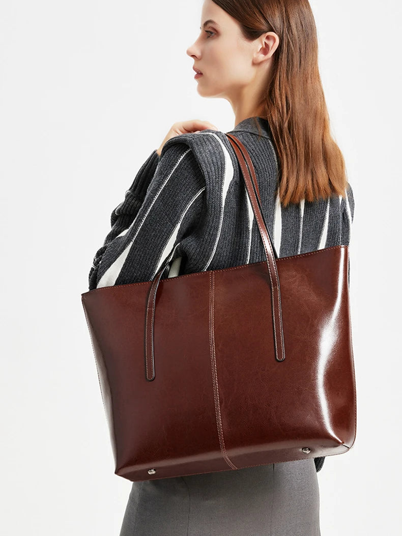 Sac Cabas Cuir Femme Solveig