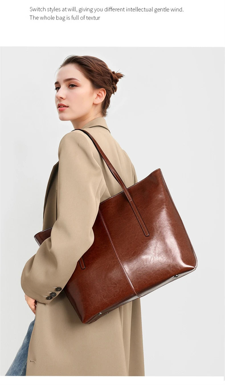 Sac Cabas Cuir Femme Solveig